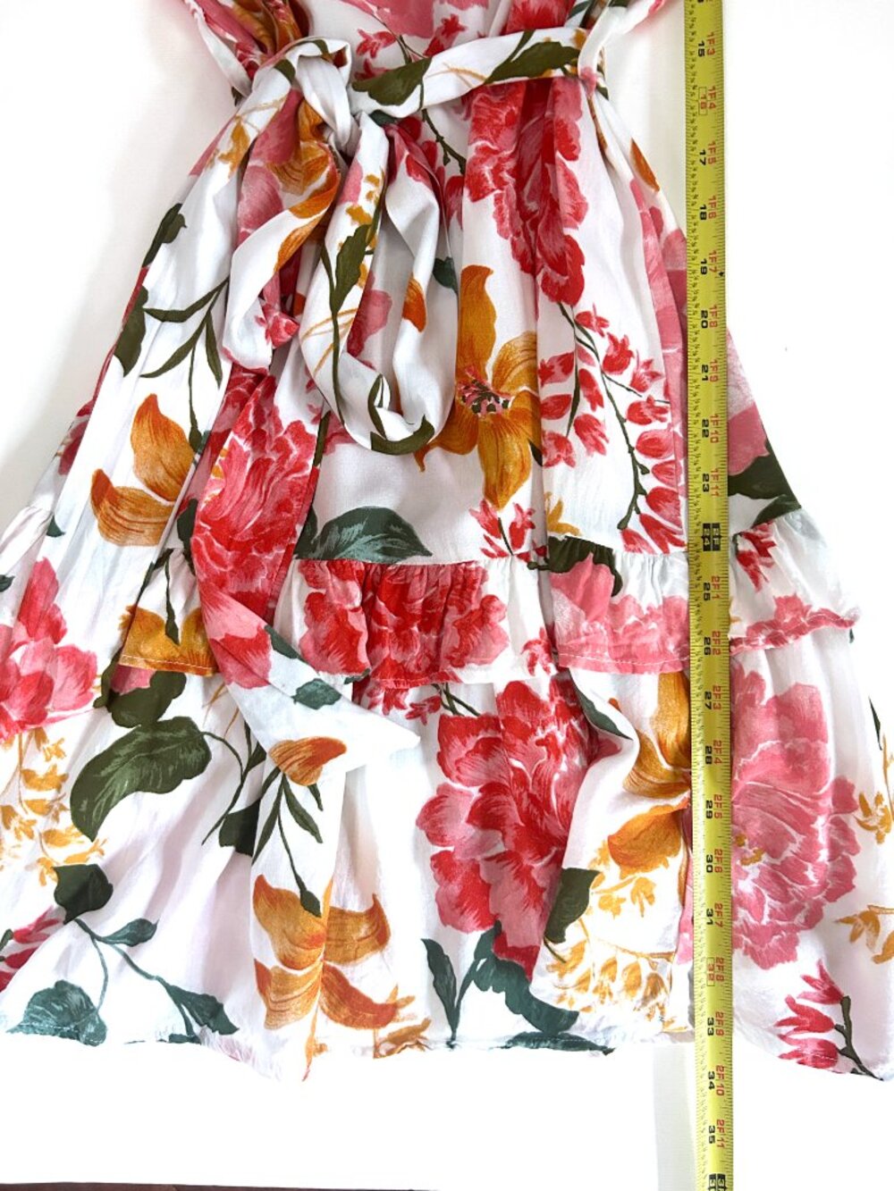 Petal & Pup Peta Floral Print Pink Peony Mini Dress Bell Ruffle Sleeve Size S - Picture 7 of 9